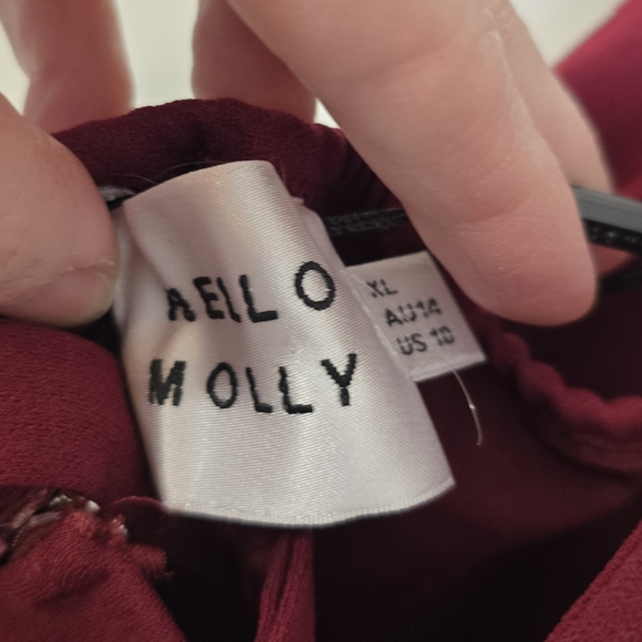 NWT Hello Molly Chic Whispers Maxi Dress Burgundy XL/10 - Picture 7 of 11